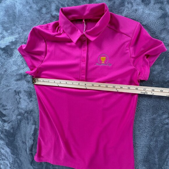 Nike Golf Womens Dri-Fit Polo Small Pink Presidents Cup Liberty Logo NEW - Picture 10 of 12